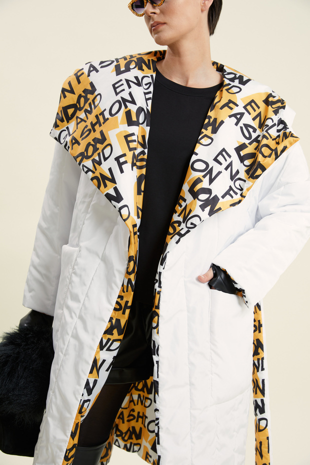 Kapüşonlu Uzun Şişme Mont - 2