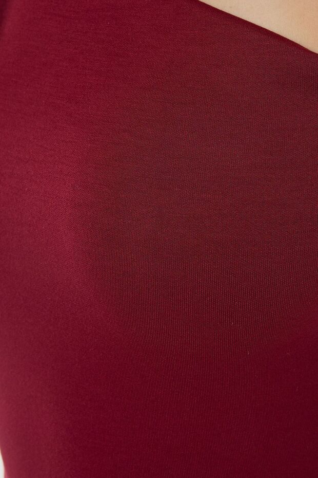 Asimetrik Yaka Uzun Kol Örme Üst - 6