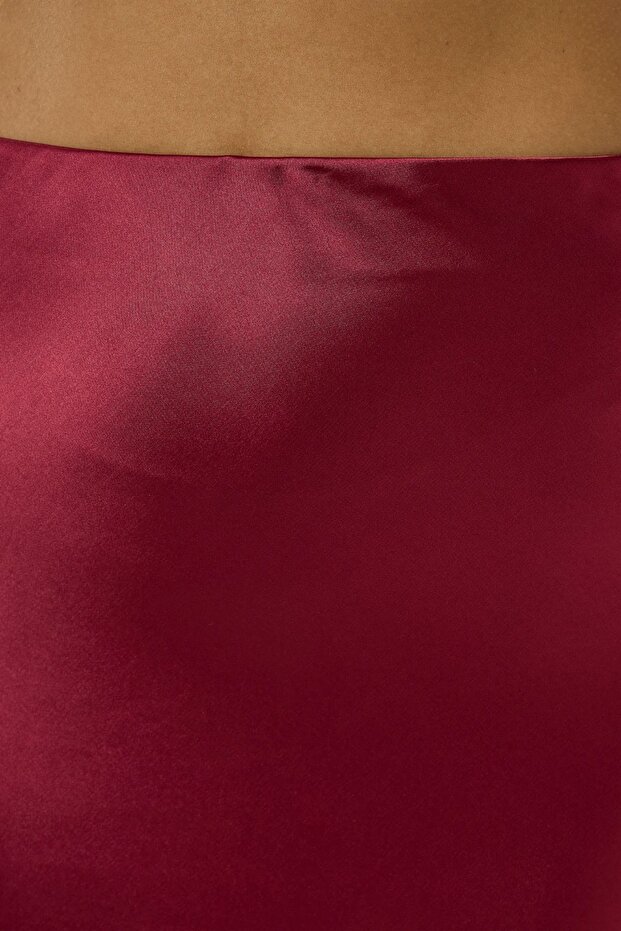 Satin-Midirock mit hoher Taille - 4