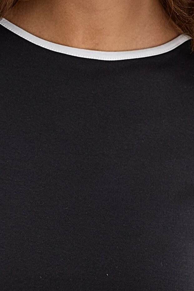 Açık Arkalı Basic Jarse T-Shirt - 6