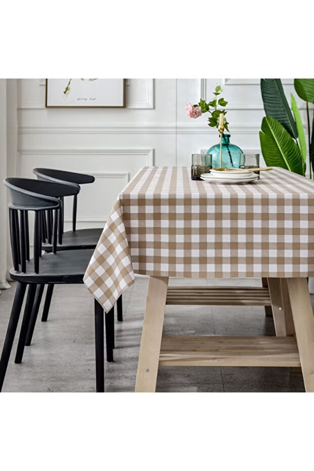 Checkerd Pattern Waterproof Table Cloth - 1