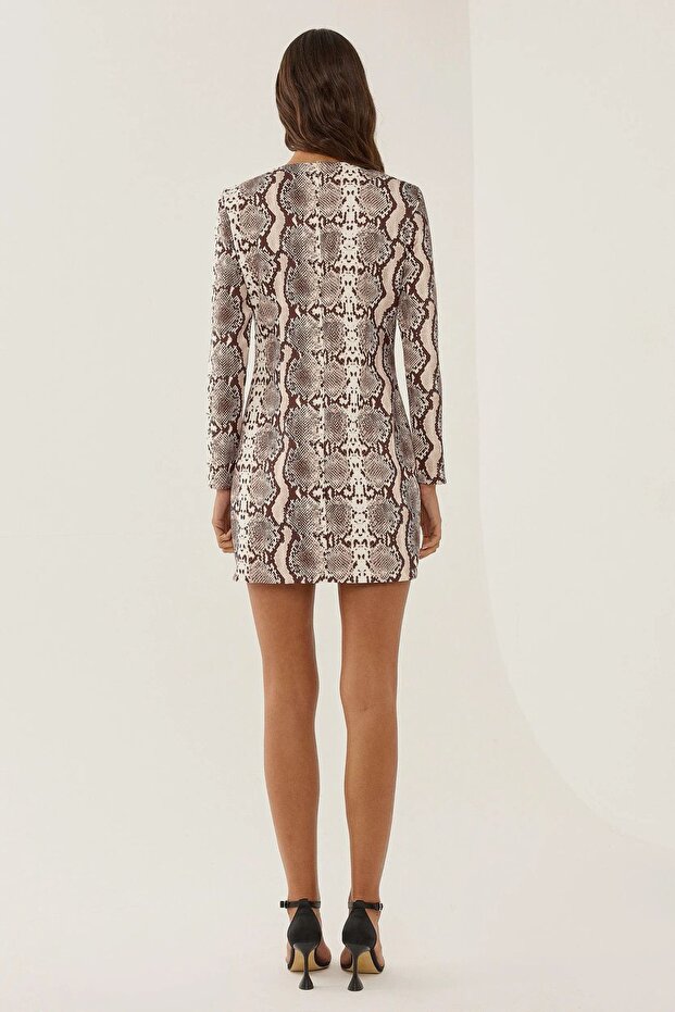Patterned Mini Dress - 5