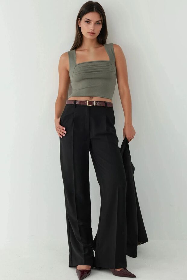 Drape Kare Yaka Bluz - 6