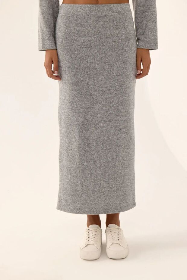 Midi Straight Fit Triko Etek - 2