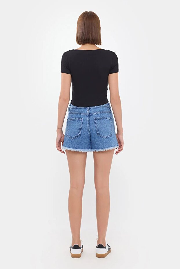 Bisiklet Yaka Crop Top - 5