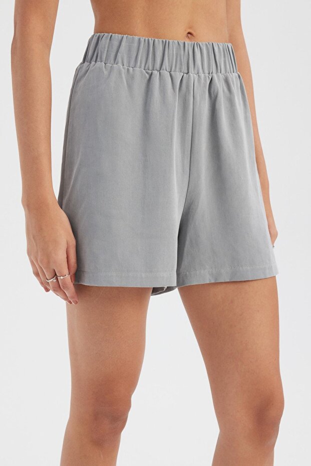 Elastik Bel Relaxed Şort - 2