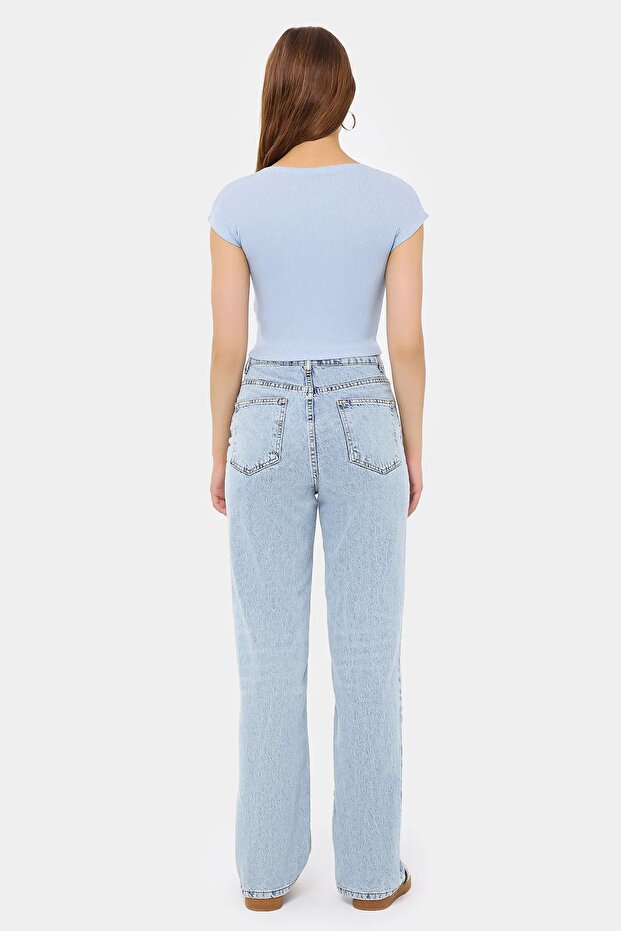 Basic Round Neck Short Sleeve Crop Top - 4