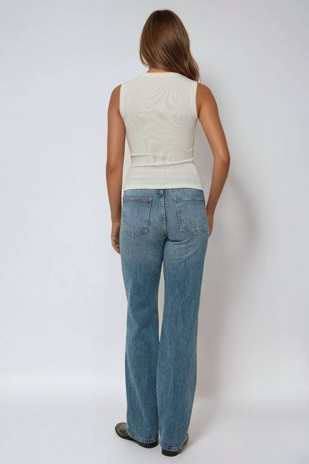 Vücuda Oturan Bisiklet Yaka Örme Bluz - 5