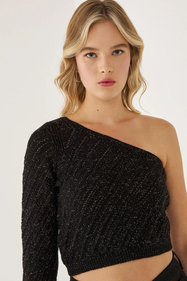 Tek Kollu Triko Üst - 4