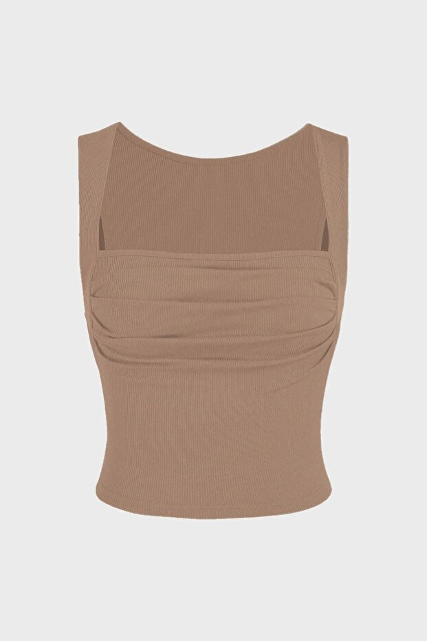 Drape Kare Yaka Bluz - 1