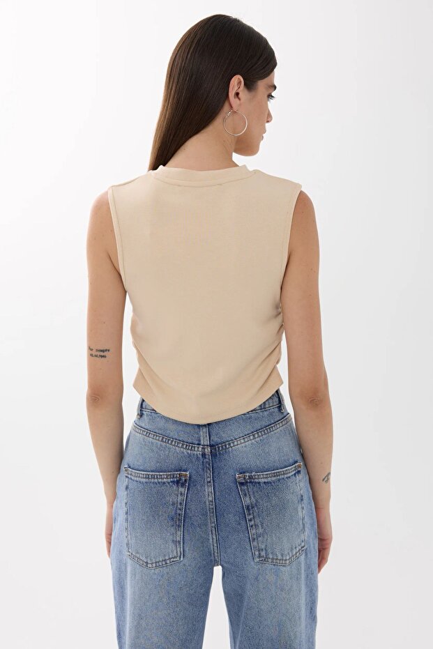 Plain Detailed Wrinkled Blouse - 6