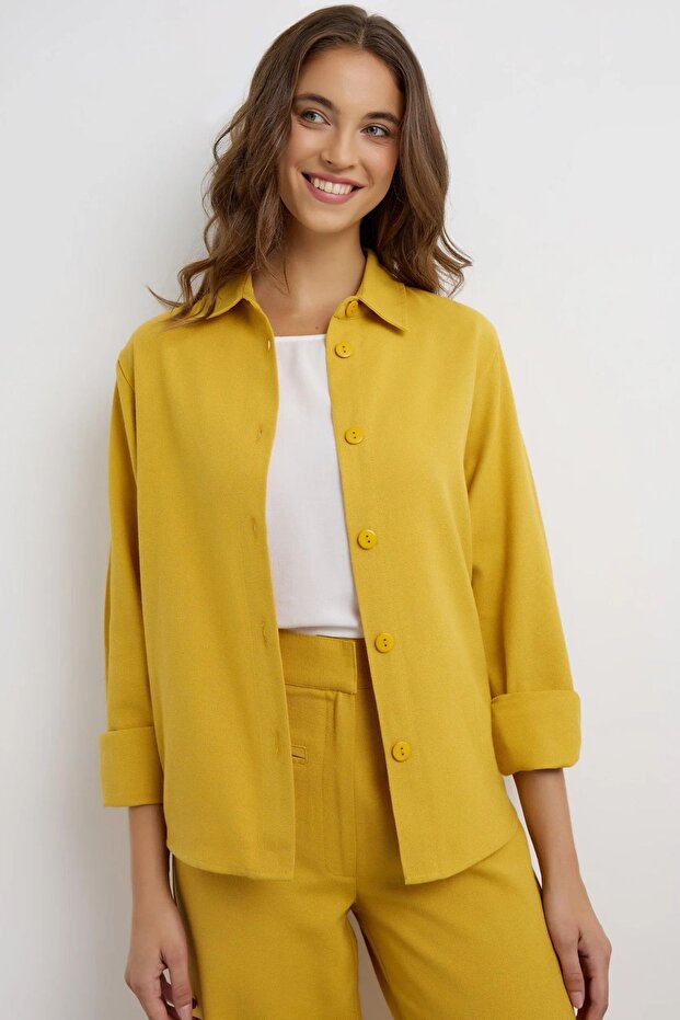 Keten Karışımlı Gömlek - 2