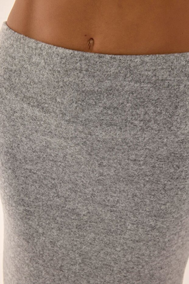 Midi Straight Fit Triko Etek - 6