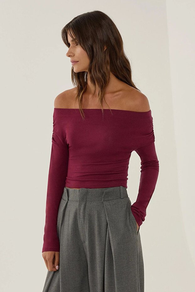 Off Shoulder Carmen Collar Blouse - 4