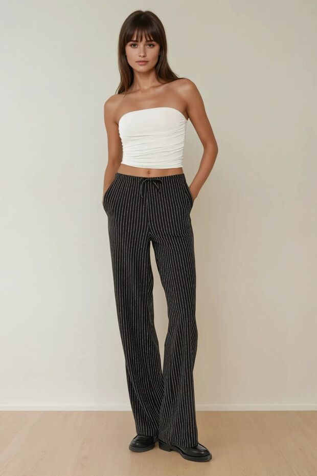 Askısız Drapeli Crop Top - 5