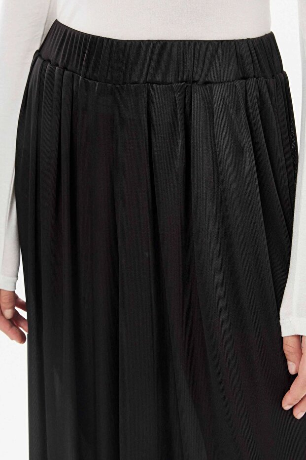 Geniş Paça Lastikli Pantolon - 7