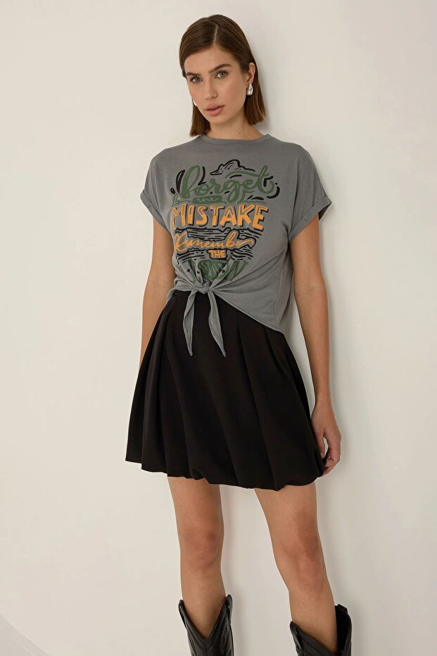 Baskılı Kısa Tişört - 3