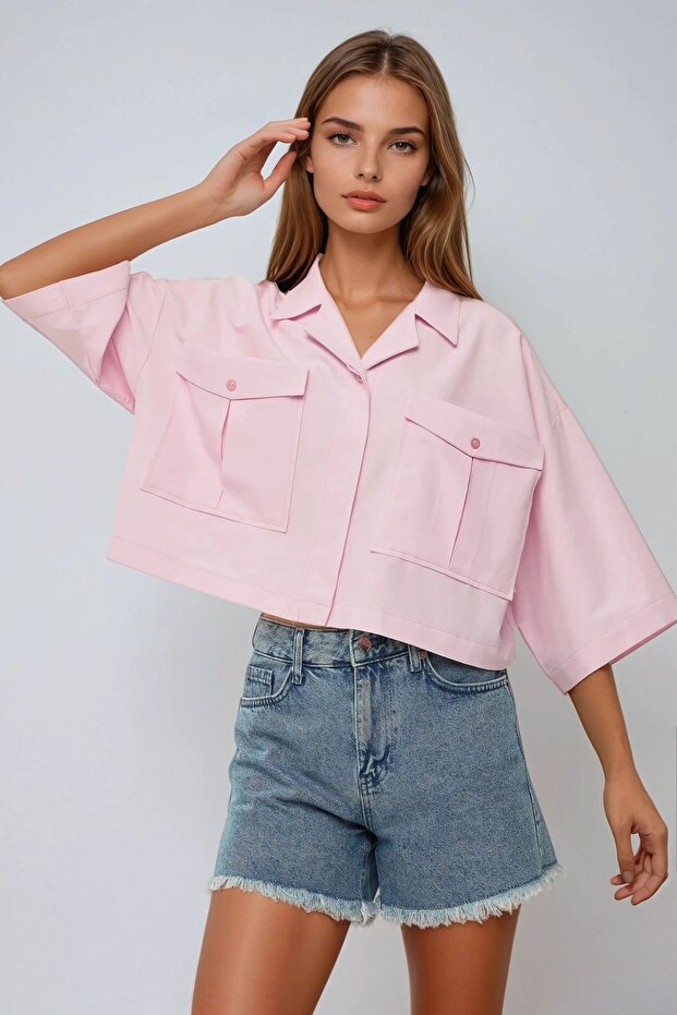 Zarf Cepli Kısa Gömlek - 1