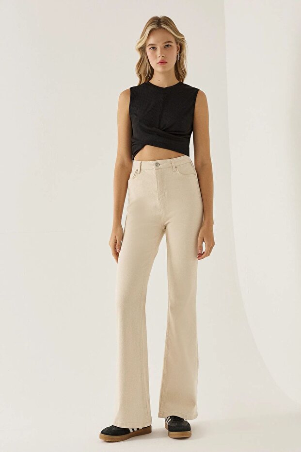 Çapraz Detaylı Örme Crop Atlet - 3