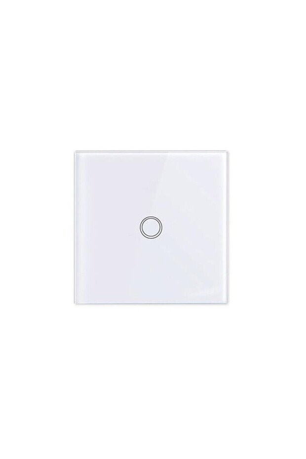 RF touch switch with glass touch panel, remote control, white - 1