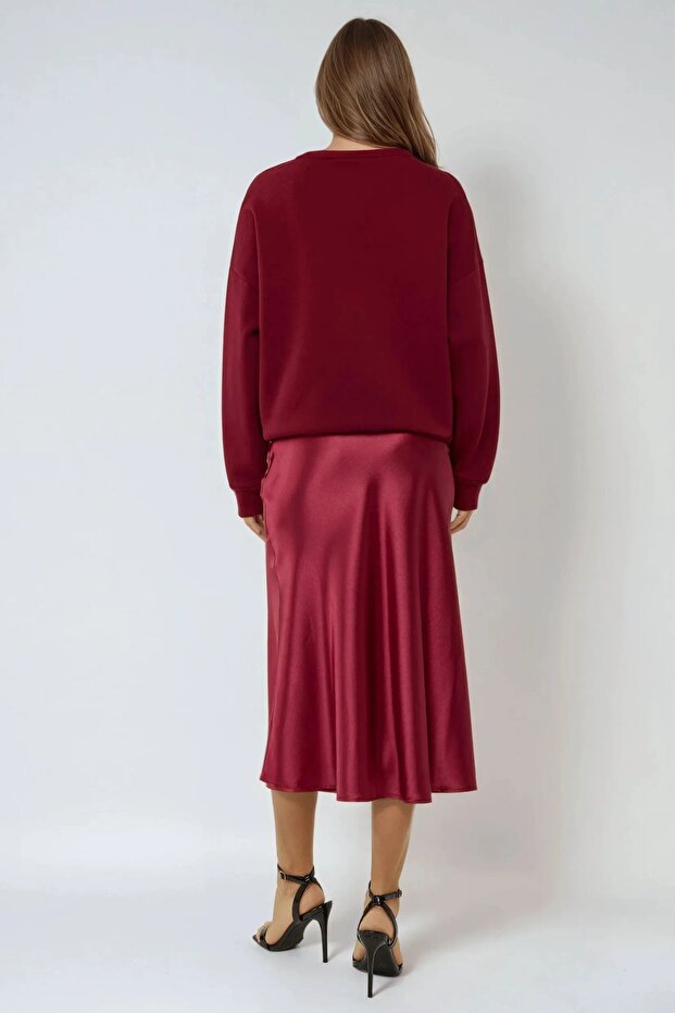 Satin-Midirock mit hoher Taille - 5