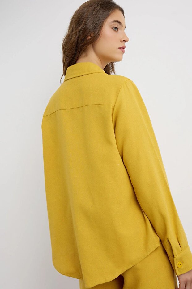 Keten Karışımlı Gömlek - 3