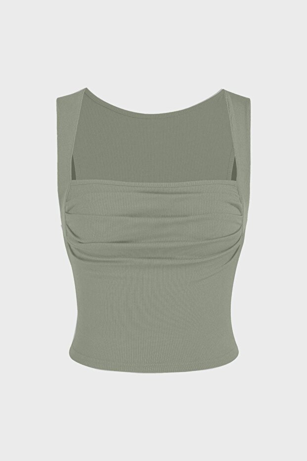 Drape Kare Yaka Bluz - 1