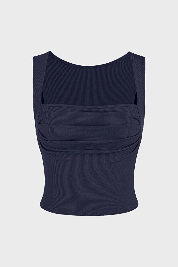 Drape Kare Yaka Bluz - 1