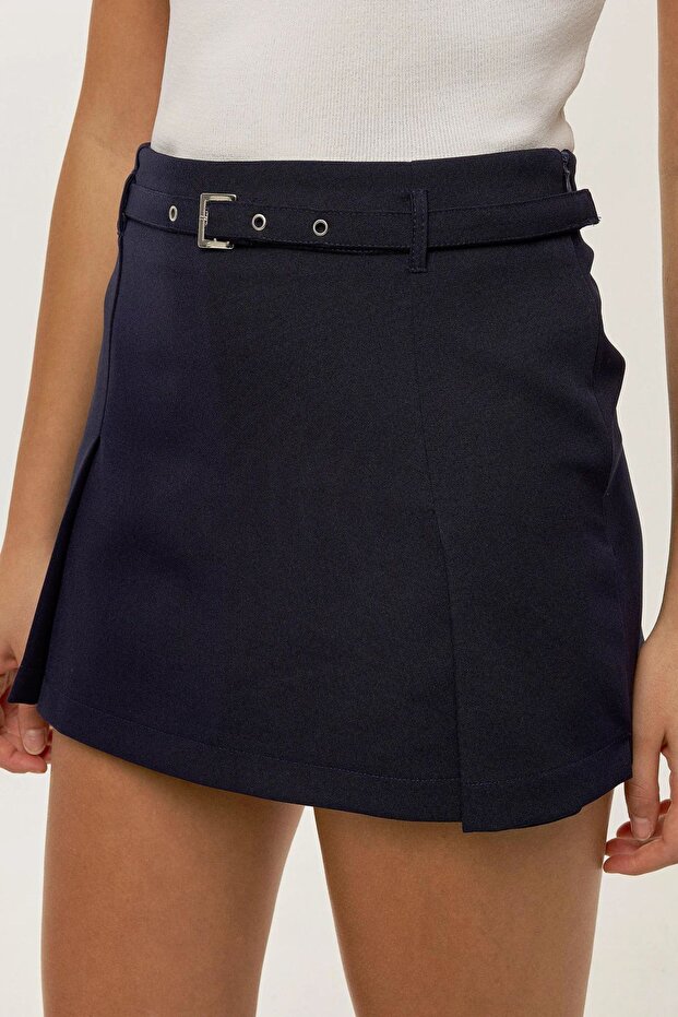 Kemerli Mini Şort  Etek - 4