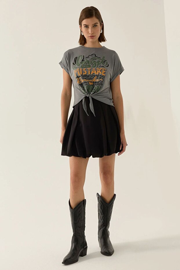 Baskılı Kısa Tişört - 4