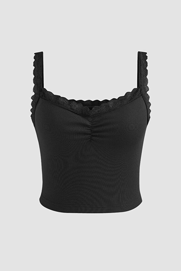 Dantel Detaylı Kısa Üst - 1