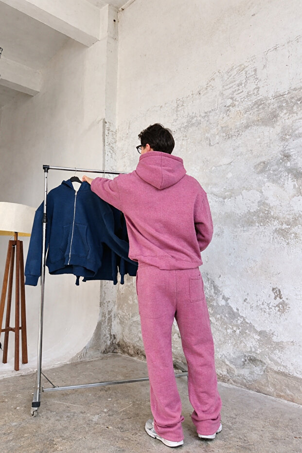 طقم رياضي رجالي فضفاض أساسي كبير الحجم موديل 3iplik - 3