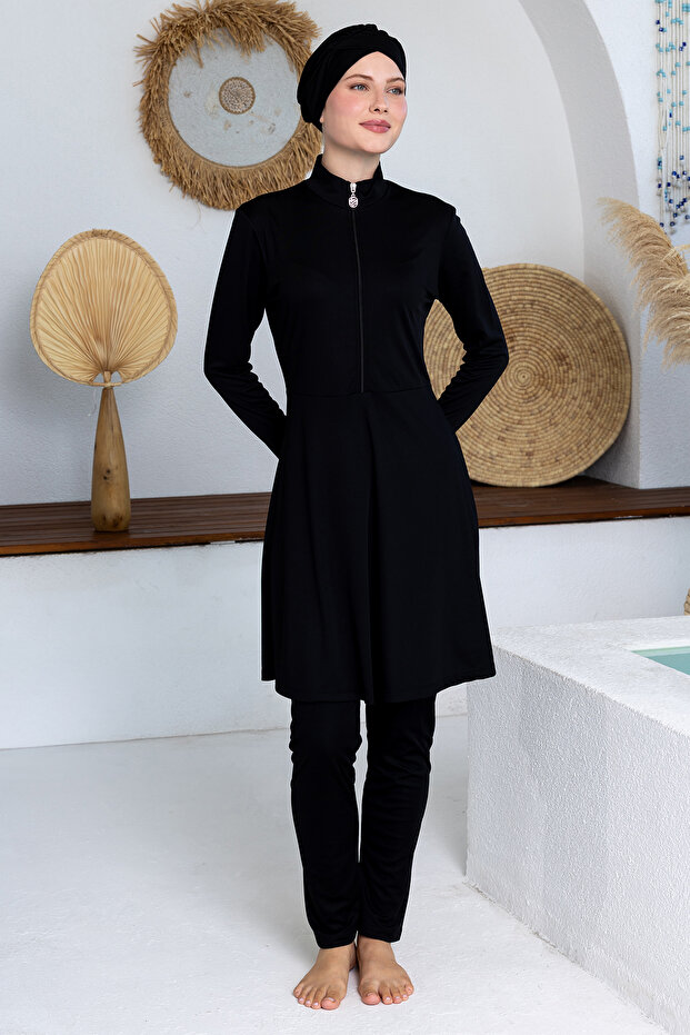 Maysız Stretch Fabric Long Sleeve Hijab Swimsuit 3128