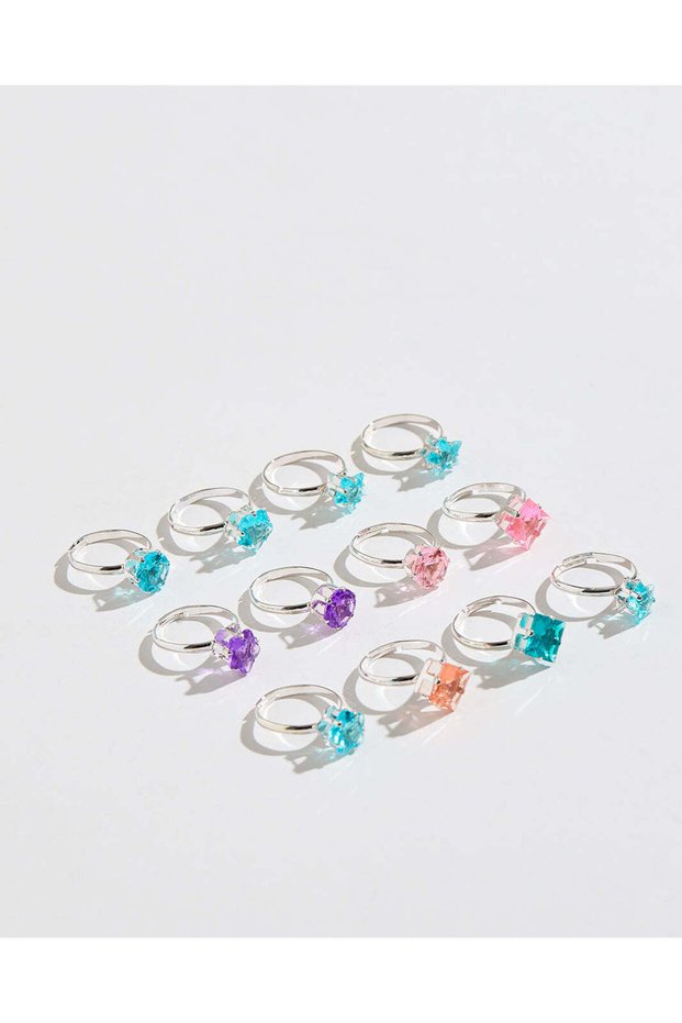 Girls Assorted Embellished Ring Set (Pack of 12)