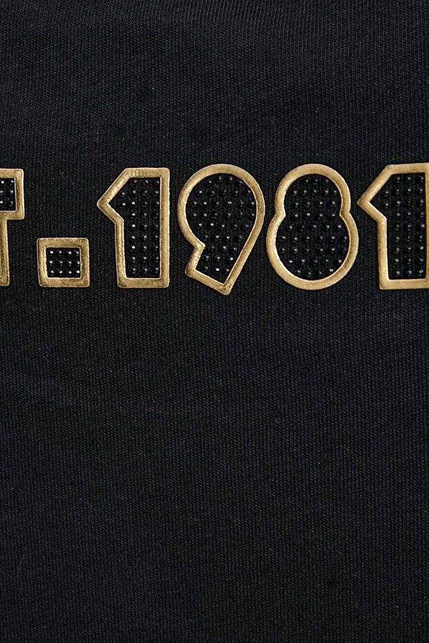 Glossy Logo Kadın Slim Fit T-Shirt - 4