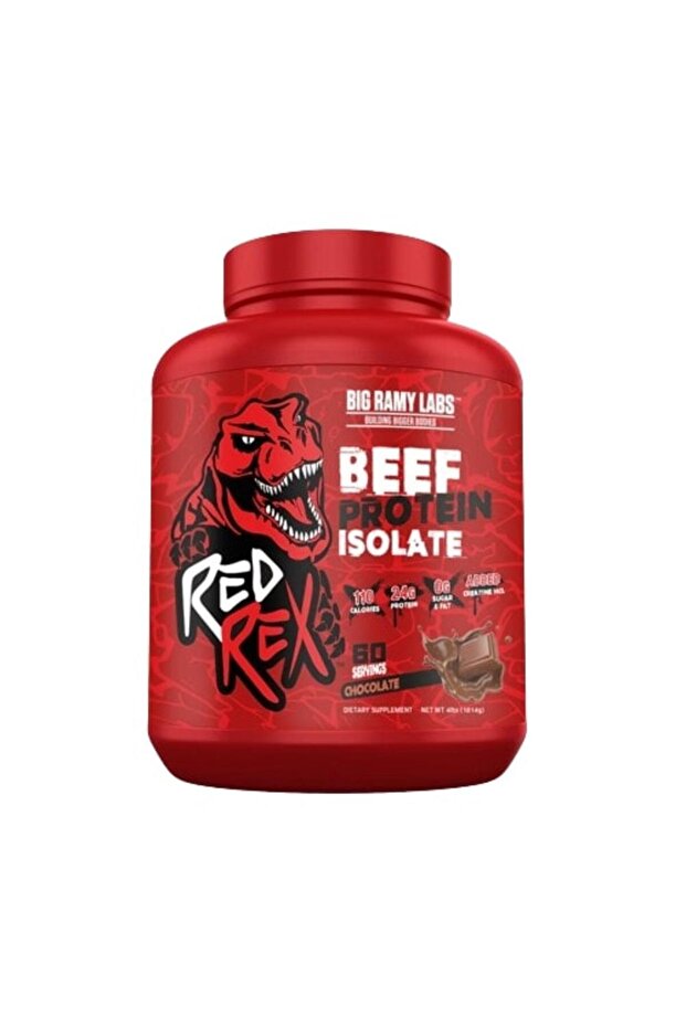 Red Rex Beef Protein Isolate, Chocolate, 4 LB, 24 Gm Protein