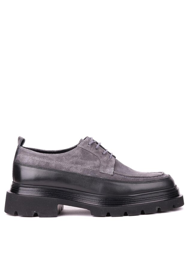 - Gray Genuine Suede Lace-Up Casual Men's Shoes 115-K609