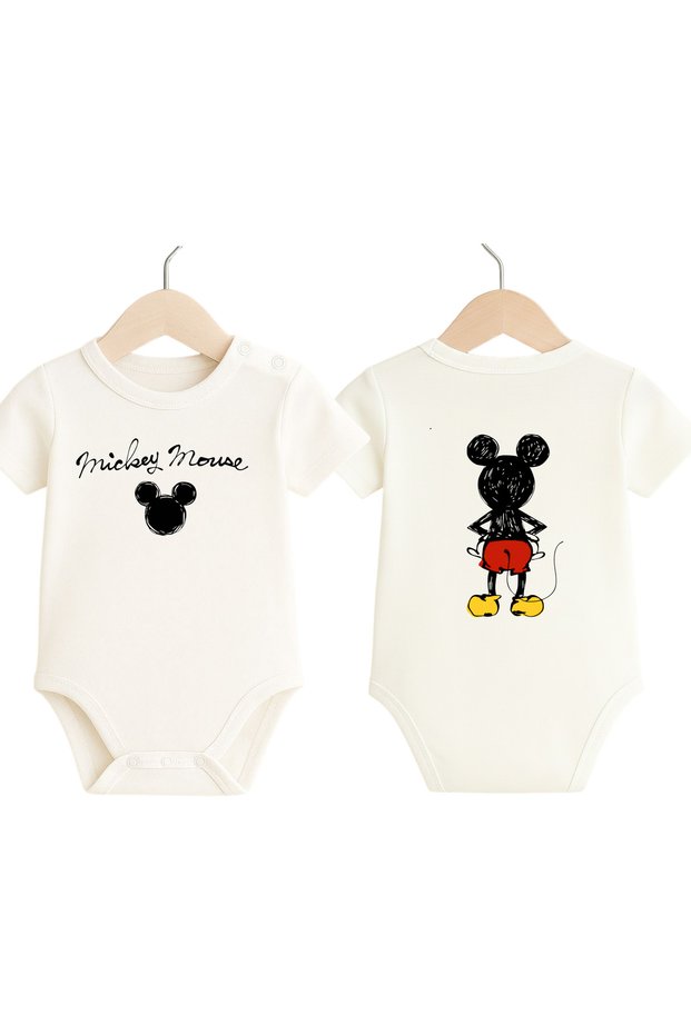 100% Cotton Baby Bodysuit & Onesie, 1 Piece Onesie with Printed Cartoon Characters