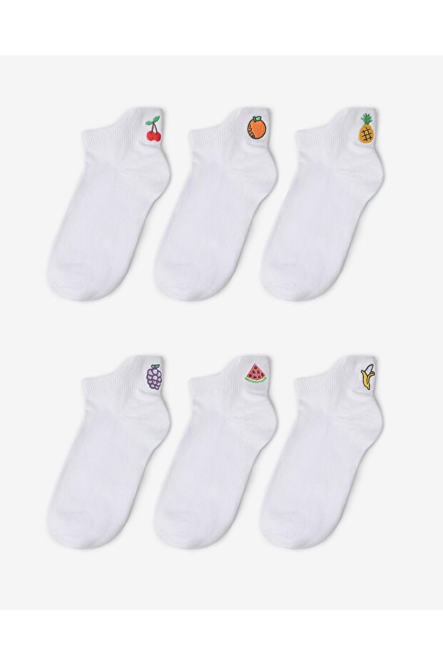 Women's Fruit Embroidered Booties Socks 6-Pack