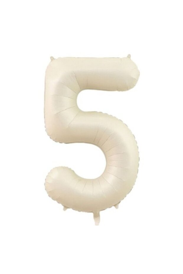5 Number Cream Foil Balloon 34 Inch 86 cm
