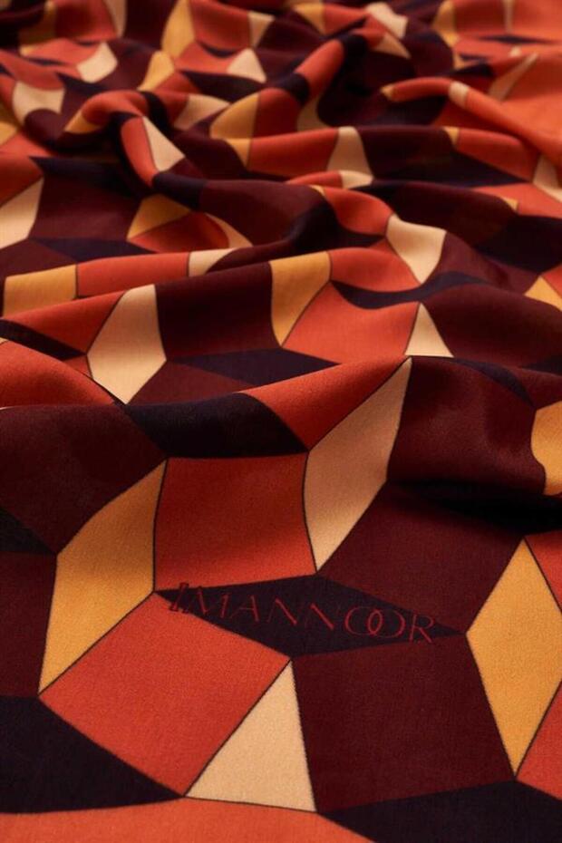 شال فلوش فيسكوز - نمط متعرج - تان - 4