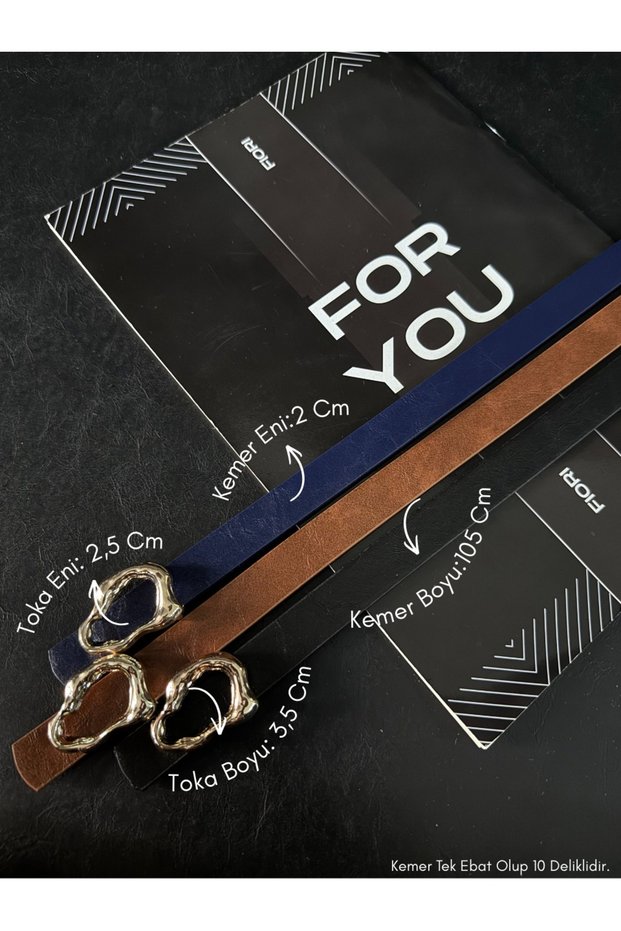 3-Piece Design Bar Buckle Thin Women's Belt, Coat Belt, Shirt Belt, Dress Belt