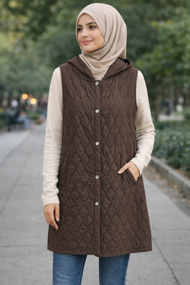 Vestă lungă matlasată - 1