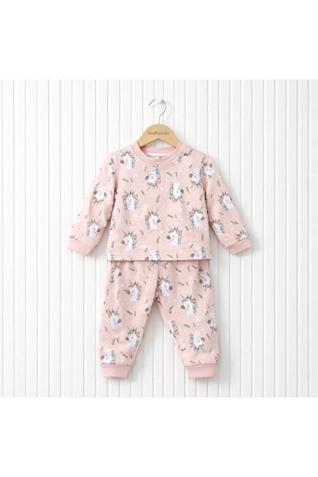 Unicorn Patterned Baby Girl Pajama Set