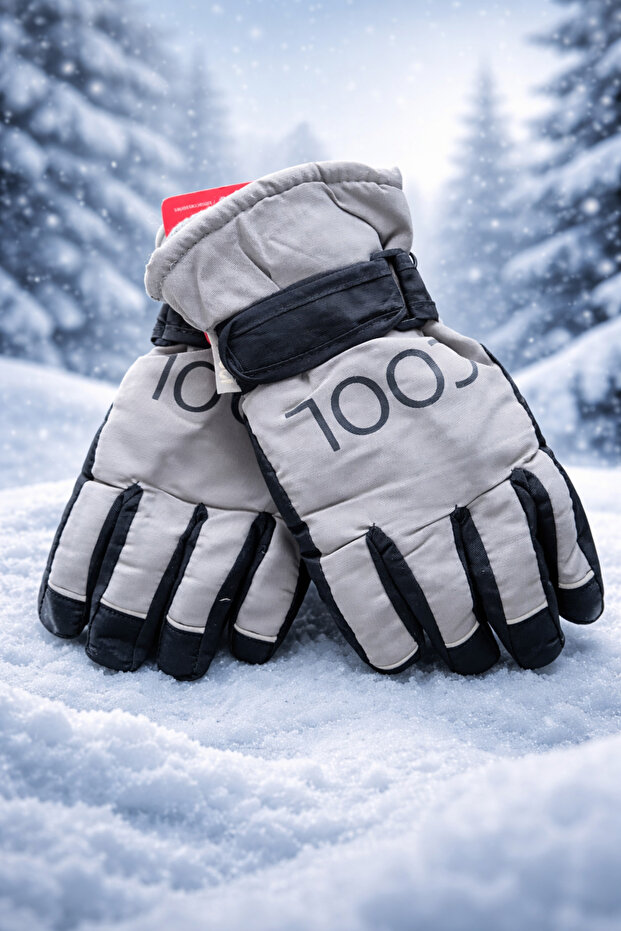 Kitti 9-16 Years Old Children's Snow Skiing Winter Gloves Lined Cold-Proof Wind Water Repellent Reflective