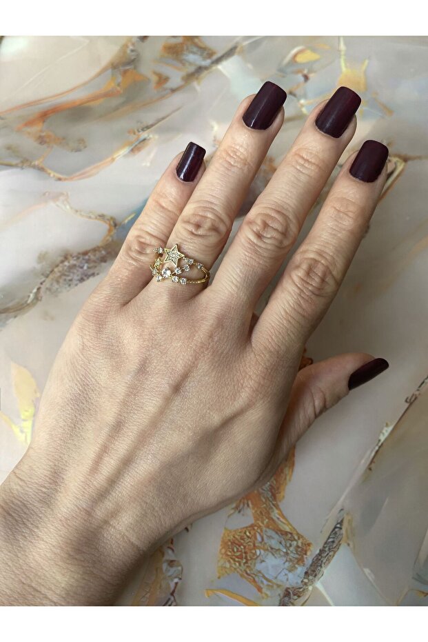 خاتم نجمة حجرية مستديرة بصفين - 3