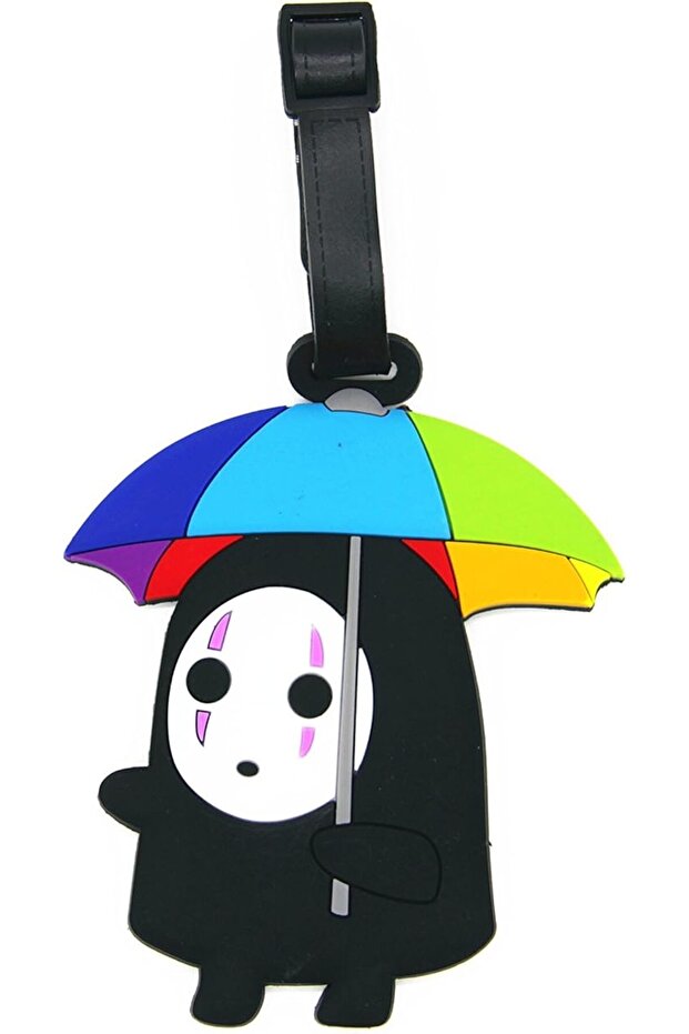 🧳 ✨ No-Face with Rainbow Umbrella Luggage Tag, Baggage Tag, Bag Tag, Suitcase Tag
