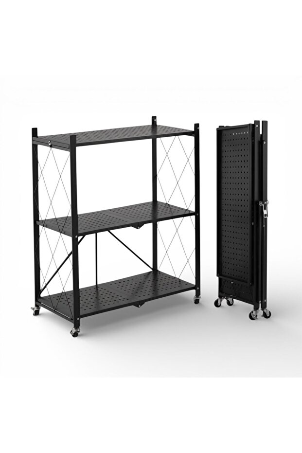 رف تخزين معدني متحرك قابل للطي متعدد الطبقات - 2
