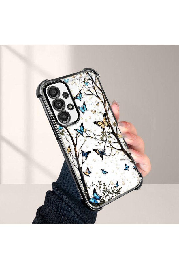 Samsung Galaxy A33 5g Compatible Butterfly Printed Transparent Silicone Shock Absorbing Case Stylish and Durable