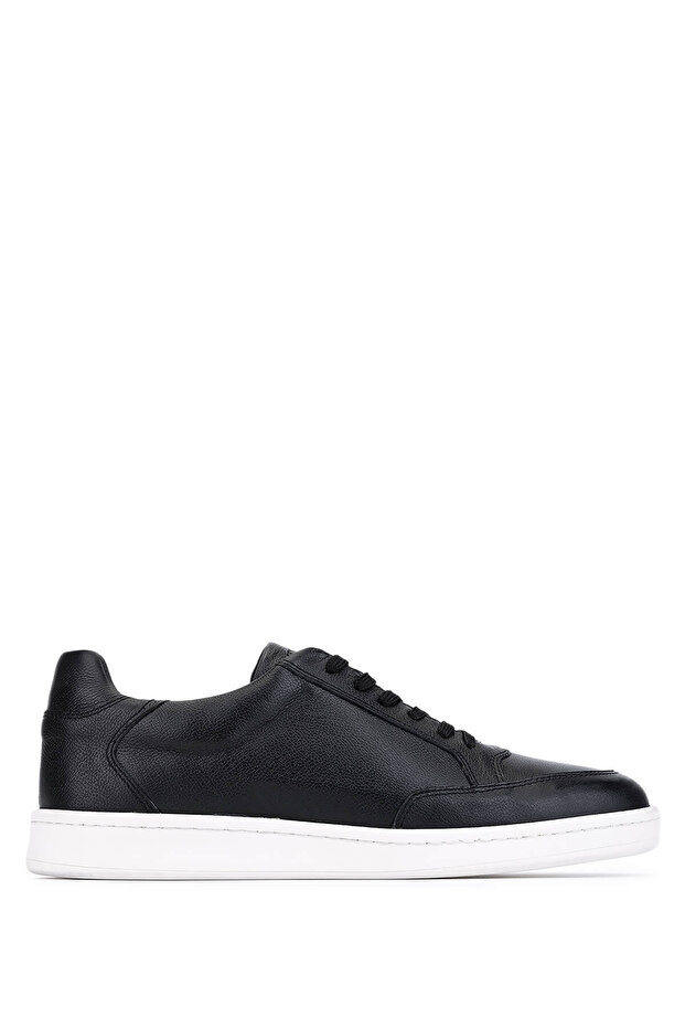 Men's Genuine Leather Black/White Casual Shoes